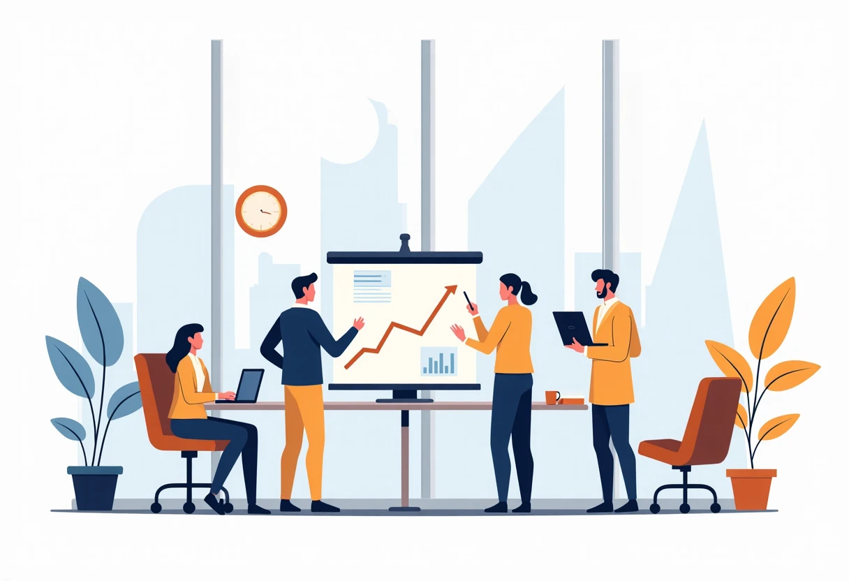 Consultants collaborating in a modern office